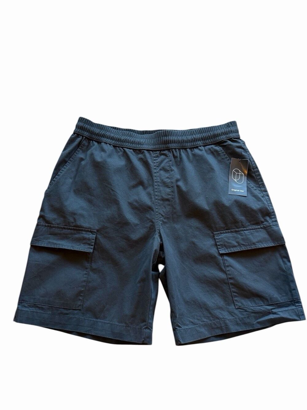 NWT Original Use Men’s S Black 8" Utility Cargo Shorts 100% Cotton Pull On NEW